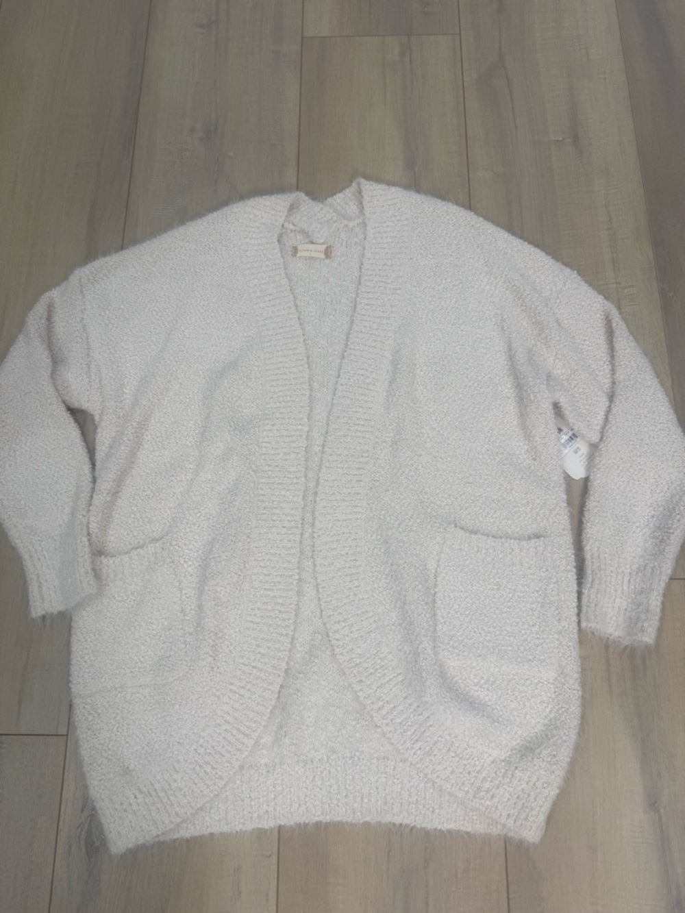 Altar'd State Cream Bouclé Open-Front Cardigan